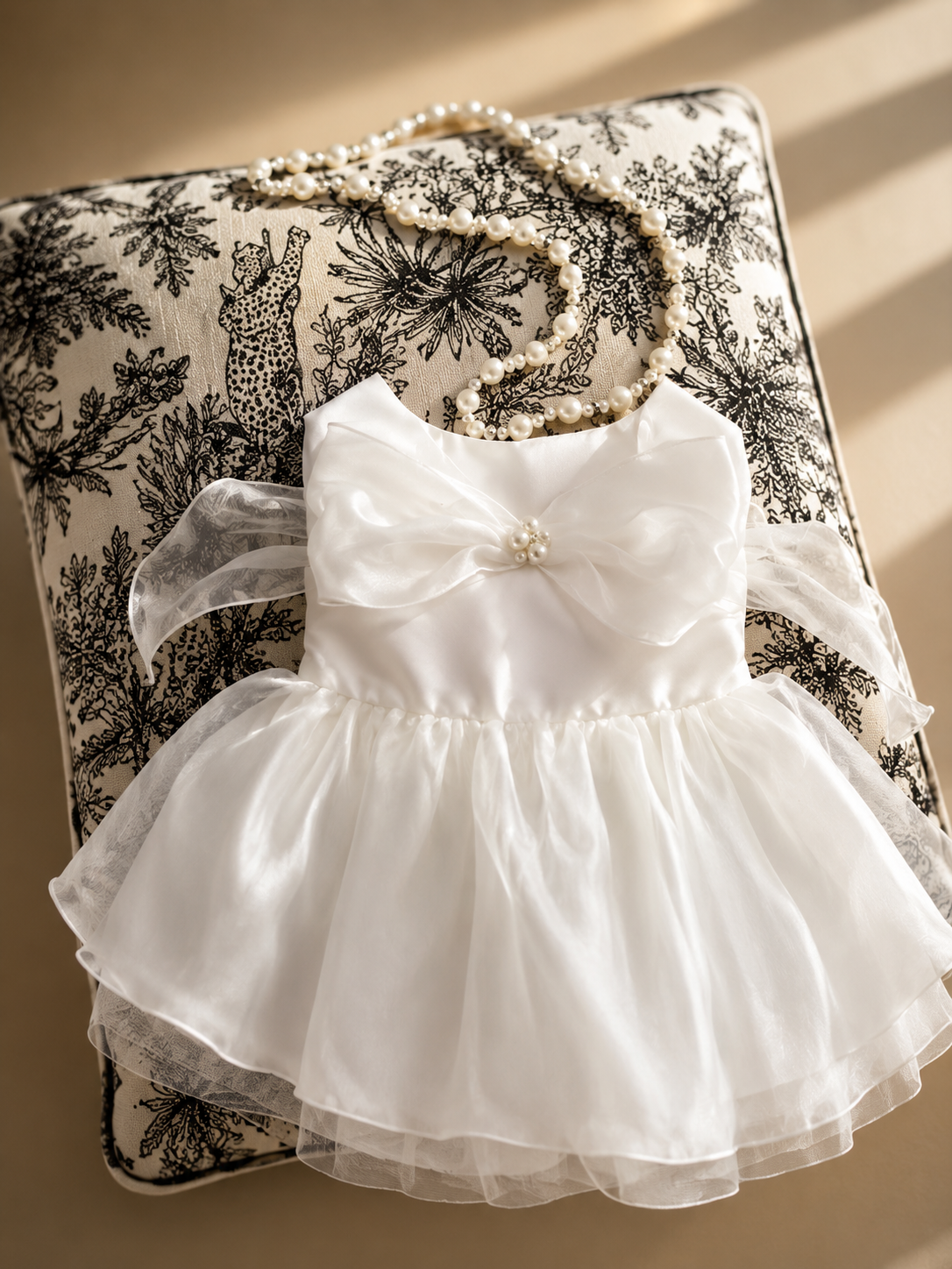 Matte Satin Wedding Dress for Medium to Large Dogs