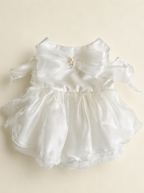 Matte Satin Wedding Dress for Medium to Large Dogs