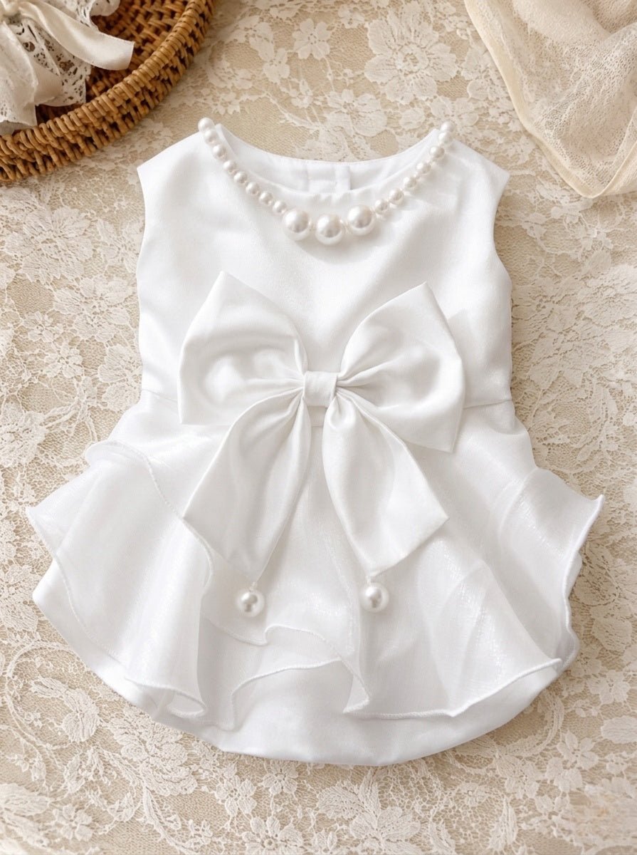 Matte Satin Wedding Dress for Small Dog - ForPawMoment