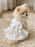 Matte Satin Wedding Dress for Small Dog - ForPawMoment