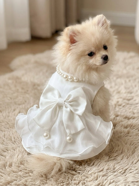 Matte Satin Wedding Dress for Small Dog – ForPawMoment