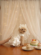 Matte Satin Wedding Dress for Small Dog - ForPawMoment