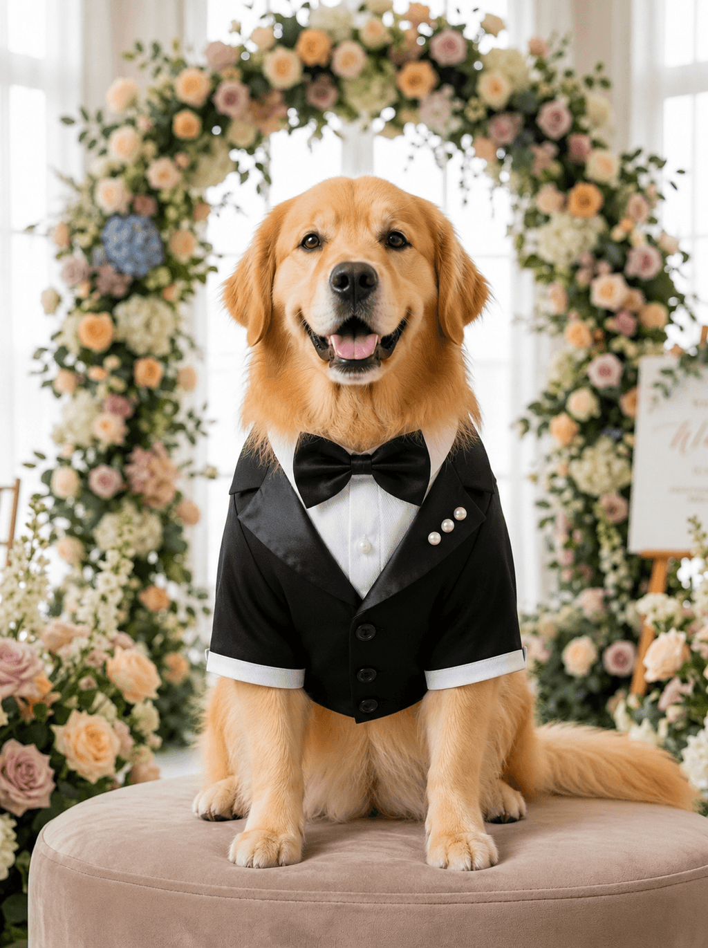 Premium Medium & Large Dog Wedding Suit Tuxedo with Bowtie Set - ForPawMoment
