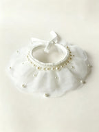 The Coquette Pearl & Lace Ruffle Pet Collar - ForPawMoment