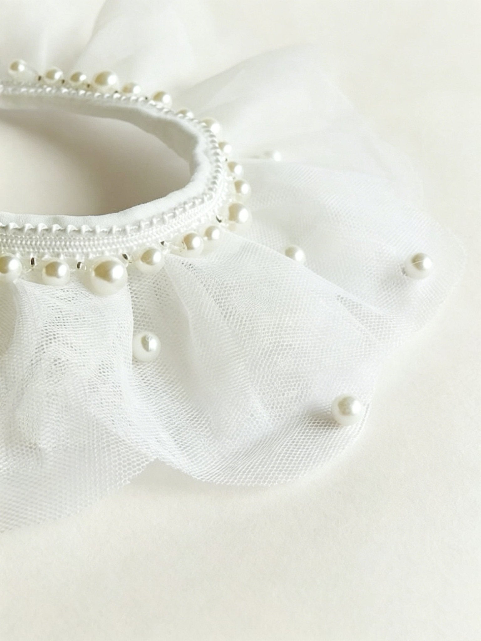 The Coquette Pearl & Lace Ruffle Pet Collar - ForPawMoment